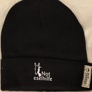 Mütze, Bio-Baumwolle in Schwarz mit Logo