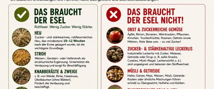 Die richtige Fütterung bei Eseln
